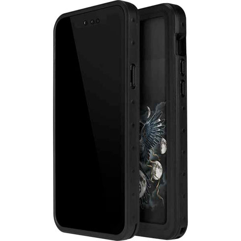 Crow and Moon Phases by Sarah Richter iPhone 14 Pro Max Waterproof Case