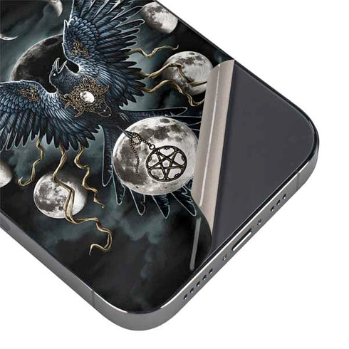 Crow and Moon Phases by Sarah Richter iPhone 14 Pro Skin