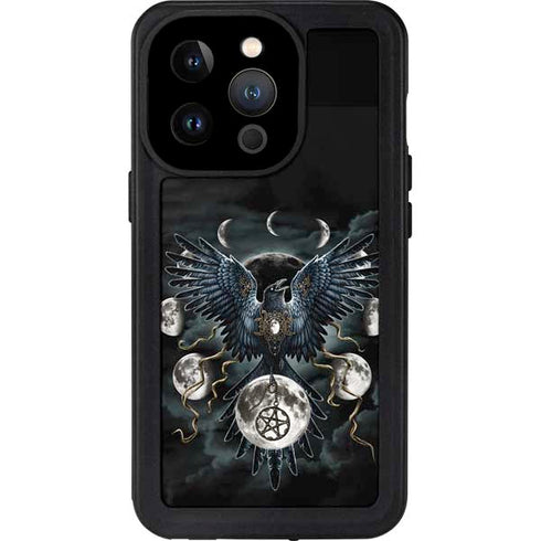 Crow and Moon Phases by Sarah Richter iPhone 14 Pro Waterproof Case