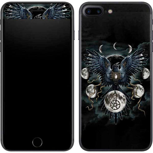 Crow and Moon Phases by Sarah Richter iPhone 8 Plus Skin