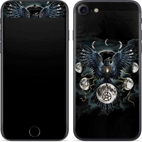 Crow and Moon Phases by Sarah Richter iPhone 8 Skin