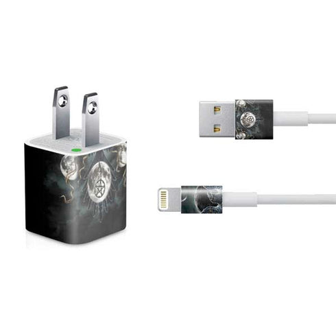 Crow and Moon Phases by Sarah Richter iPhone Charger (5W USB) Skin