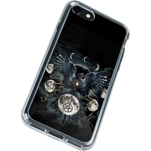 Crow and Moon Phases by Sarah Richter iPhone SE (2nd & 3rd Gen) Clear Case