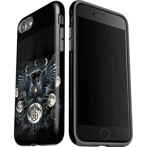 Crow and Moon Phases by Sarah Richter iPhone SE (2nd & 3rd Gen) Pro Case
