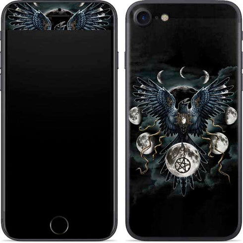 Crow and Moon Phases by Sarah Richter iPhone SE (2nd & 3rd Gen) Skin