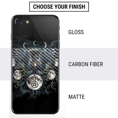 Crow and Moon Phases by Sarah Richter iPhone SE (2nd & 3rd Gen) Skin