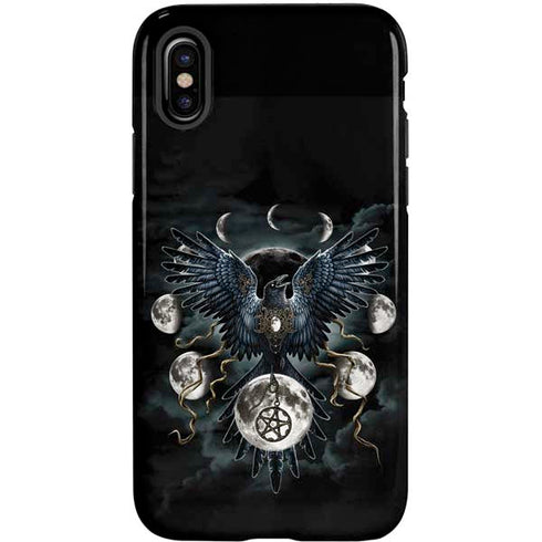 Crow and Moon Phases by Sarah Richter iPhone X Pro Case