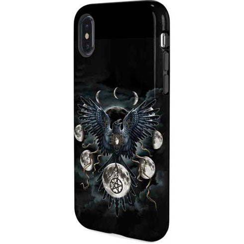 Crow and Moon Phases by Sarah Richter iPhone X Pro Case