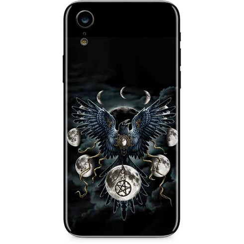 Crow and Moon Phases by Sarah Richter iPhone XR Skin
