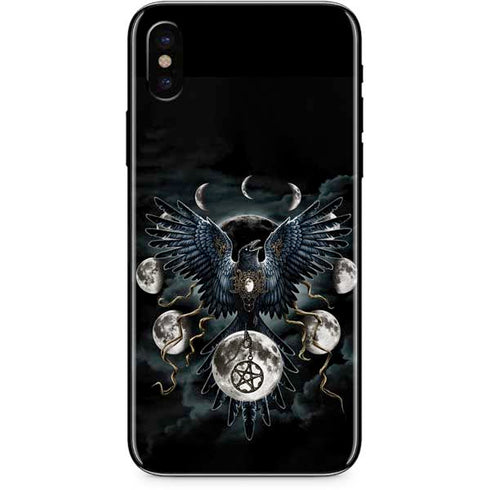 Crow and Moon Phases by Sarah Richter iPhone XS Max Skin