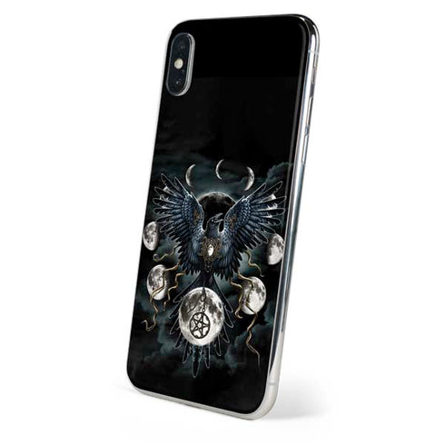 Crow and Moon Phases by Sarah Richter iPhone XS Max Skin