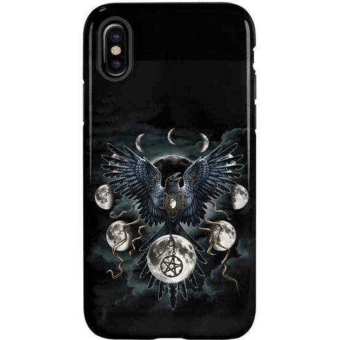 Crow and Moon Phases by Sarah Richter iPhone XS Pro Case