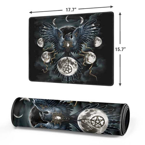 Crow and Moon Phases by Sarah Richter Gaming Mouse Pad