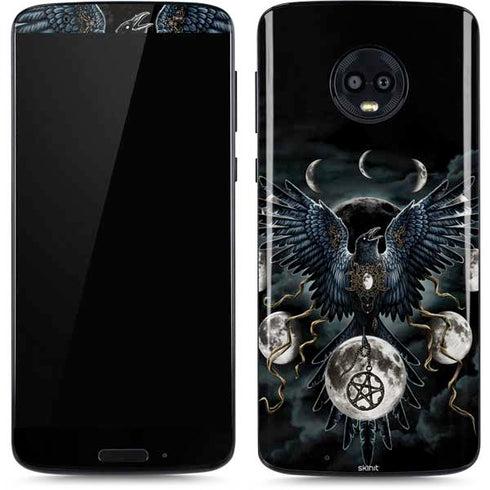 Crow and Moon Phases by Sarah Richter Moto G6 Skin