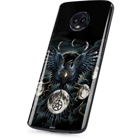 Crow and Moon Phases by Sarah Richter Moto G6 Skin