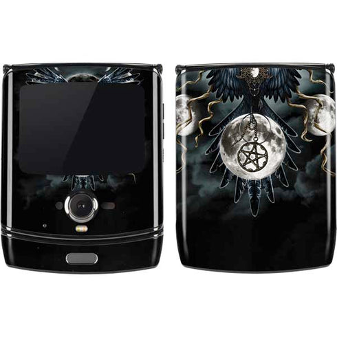 Crow and Moon Phases by Sarah Richter Motorola RAZR Skin