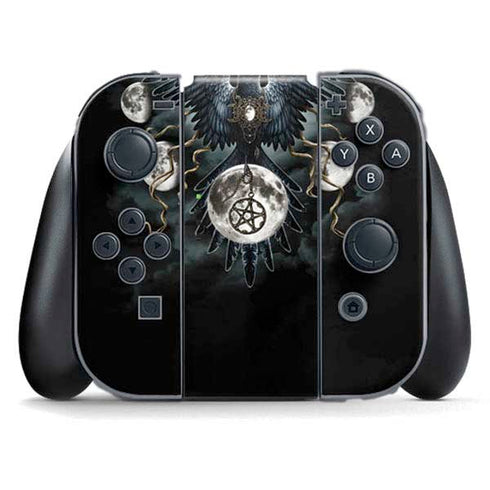 Crow and Moon Phases by Sarah Richter Nintendo Switch (2017-2021) Joy-Con Controller Skin