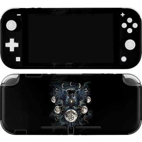 Crow and Moon Phases by Sarah Richter Nintendo Switch Lite Skin