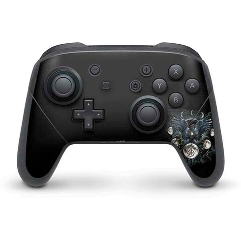 Crow and Moon Phases by Sarah Richter Nintendo Switch Pro Controller Skin