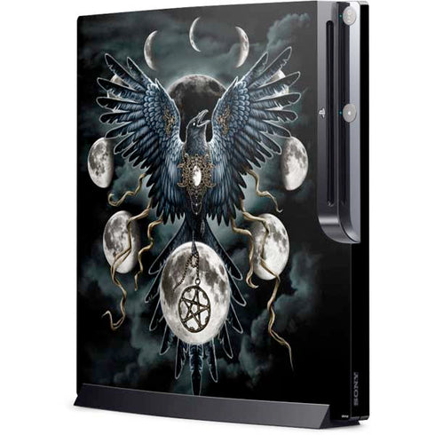 Crow and Moon Phases by Sarah Richter Playstation 3 & PS3 Slim Skin