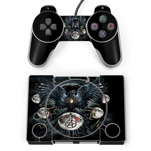 Crow and Moon Phases by Sarah Richter PlayStation Classic Bundle Skin