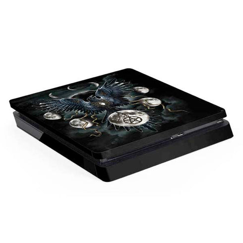 Crow and Moon Phases by Sarah Richter PS4 Slim Skin