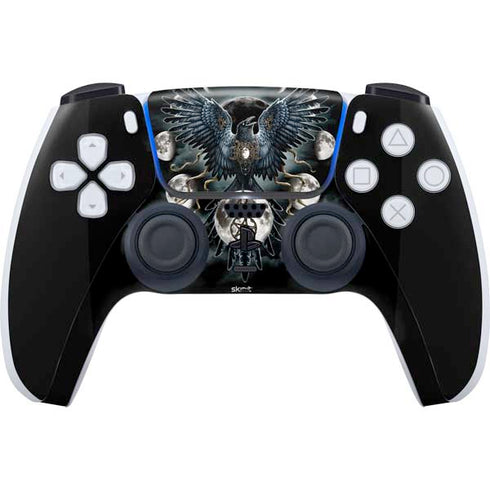 Crow and Moon Phases by Sarah Richter PS5 Controller Skin