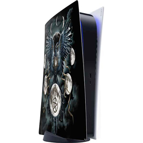 Crow and Moon Phases by Sarah Richter PS5 Digital Edition Console Skin