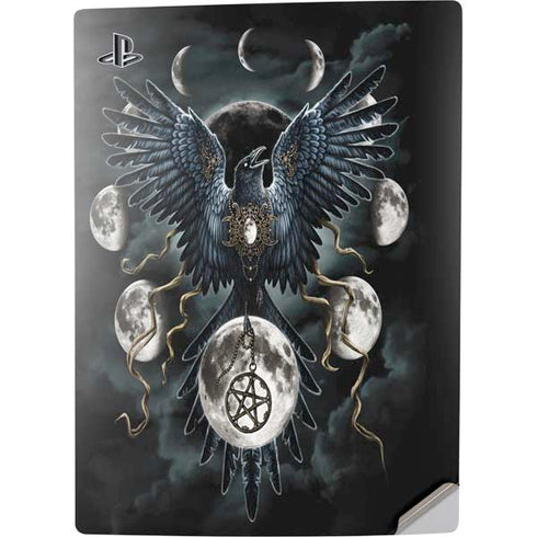 Crow and Moon Phases by Sarah Richter PS5 Digital Edition Console Skin