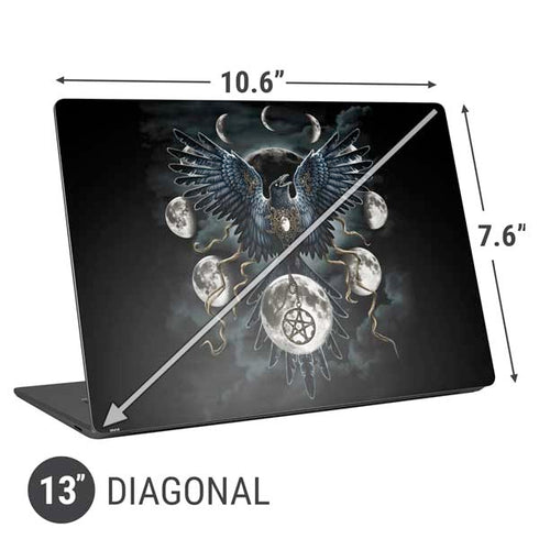 Crow and Moon Phases by Sarah Richter Universal Laptop 13in (10.6 x 7.6in) Skin