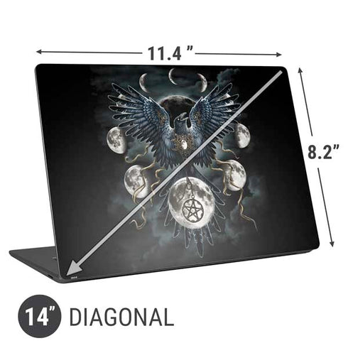 Crow and Moon Phases by Sarah Richter Universal Laptop 14in (11.4 x 8.2in) Skin