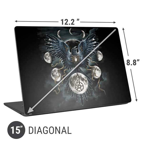 Crow and Moon Phases by Sarah Richter Universal Laptop 15in (12.2 x 8.8in) Skin