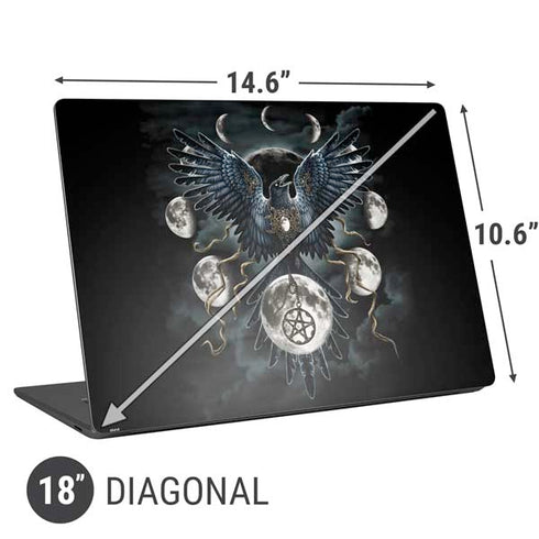 Crow and Moon Phases by Sarah Richter Universal Laptop 18in (14.6 x 10.6in) Skin