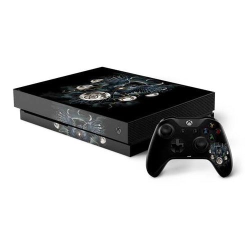 Crow and Moon Phases by Sarah Richter Xbox One X Bundle Skin