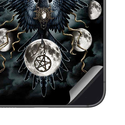 Crow and Moon Phases by Sarah Richter Galaxy S23 FE Skin