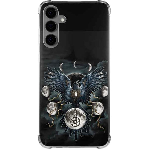 Crow and Moon Phases by Sarah Richter Galaxy S24 Plus Clear Case