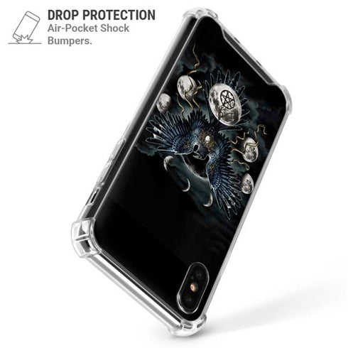 Crow and Moon Phases by Sarah Richter iPhone XS Max Clear Case