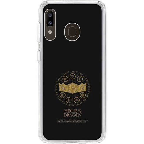 HBO House of the Dragon Crown and Sigils Galaxy A20 Clear Case