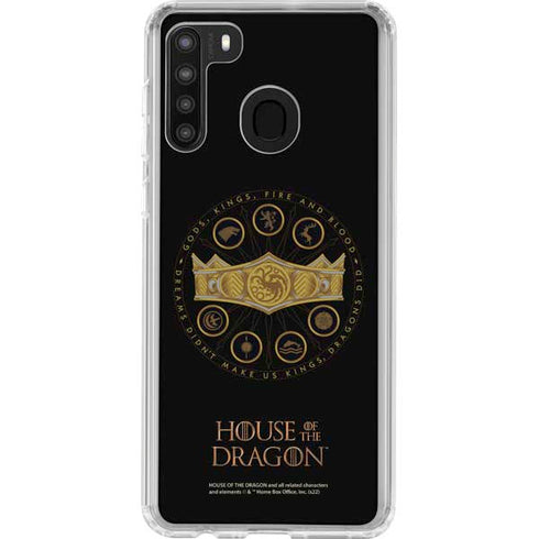 HBO House of the Dragon Crown and Sigils Galaxy A21 Clear Case