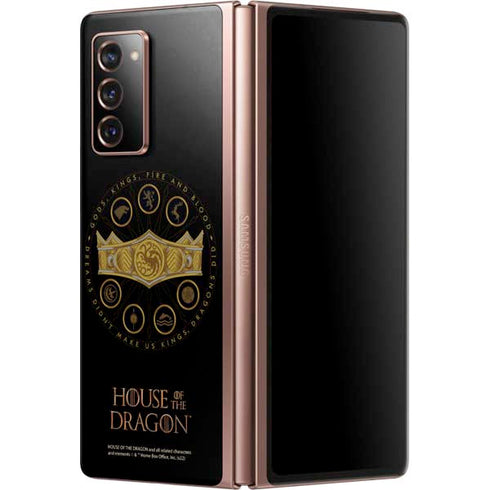 HBO House of the Dragon Crown and Sigils Galaxy Z Fold2 5G Skin