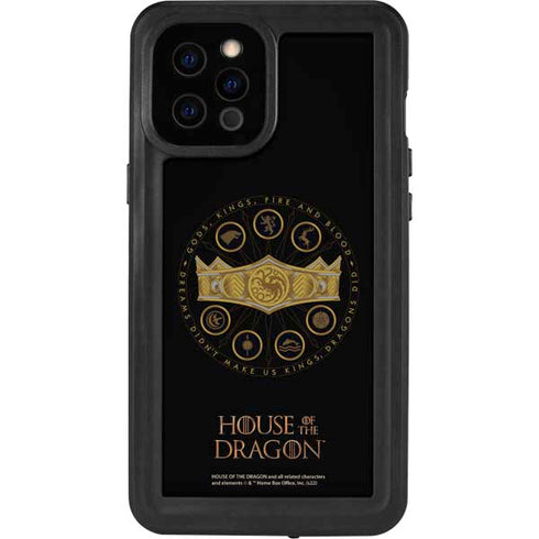 HBO House of the Dragon Crown and Sigils iPhone 12 Pro Max Waterproof Case