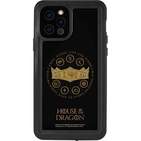HBO House of the Dragon Crown and Sigils iPhone 12 Pro Waterproof Case