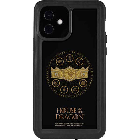 HBO House of the Dragon Crown and Sigils iPhone 12 Waterproof Case