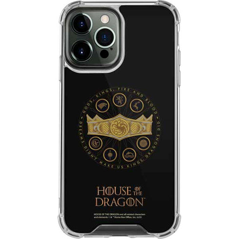 HBO House of the Dragon Crown and Sigils iPhone 13 Pro Max Clear Case