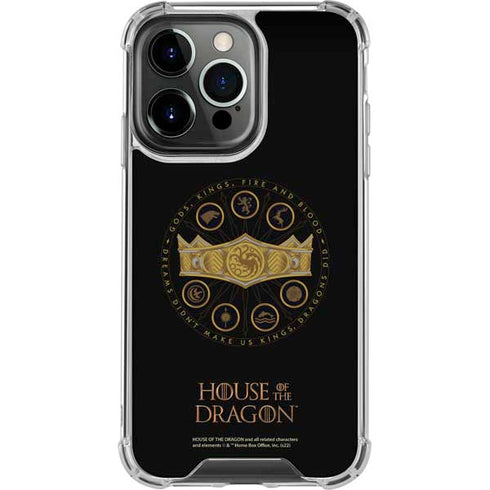 HBO House of the Dragon Crown and Sigils iPhone 15 Pro Clear Case