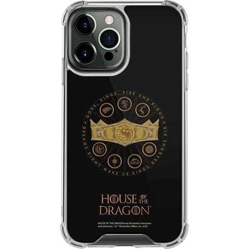 HBO House of the Dragon Crown and Sigils iPhone 15 Pro Max Clear Case