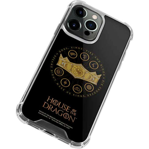 HBO House of the Dragon Crown and Sigils iPhone 14 Pro Max Clear Case