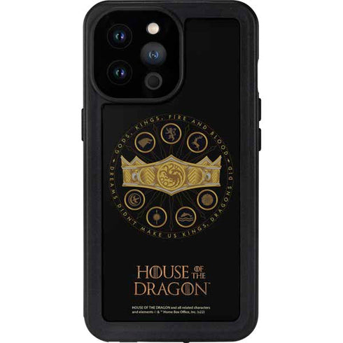 HBO House of the Dragon Crown and Sigils iPhone 14 Pro Max Waterproof Case