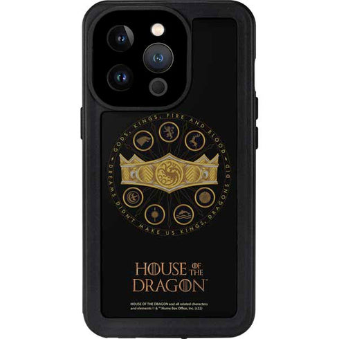 HBO House of the Dragon Crown and Sigils iPhone 14 Pro Waterproof Case