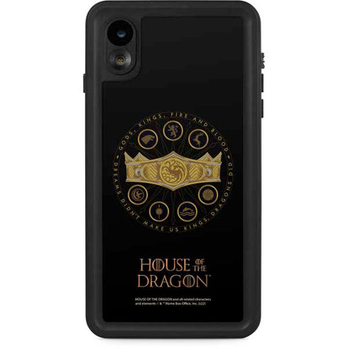 HBO House of the Dragon Crown and Sigils iPhone XR Waterproof Case